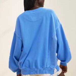 Aerie Keep It Light Crochet Crew Sweatshirt